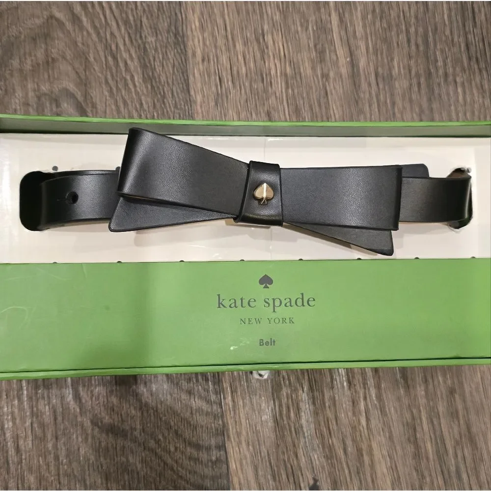 Kate Spade New York Boxed Leather‎ Box Belt- Black